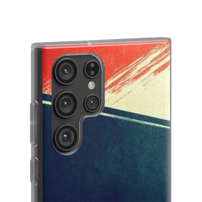 Blue Diagonal Motion Samsung S22 Ultra Case - Soft