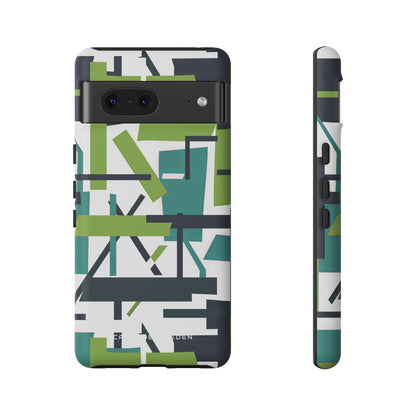 Green Geometry Glide Google Pixel 7 - Tough Phone Case