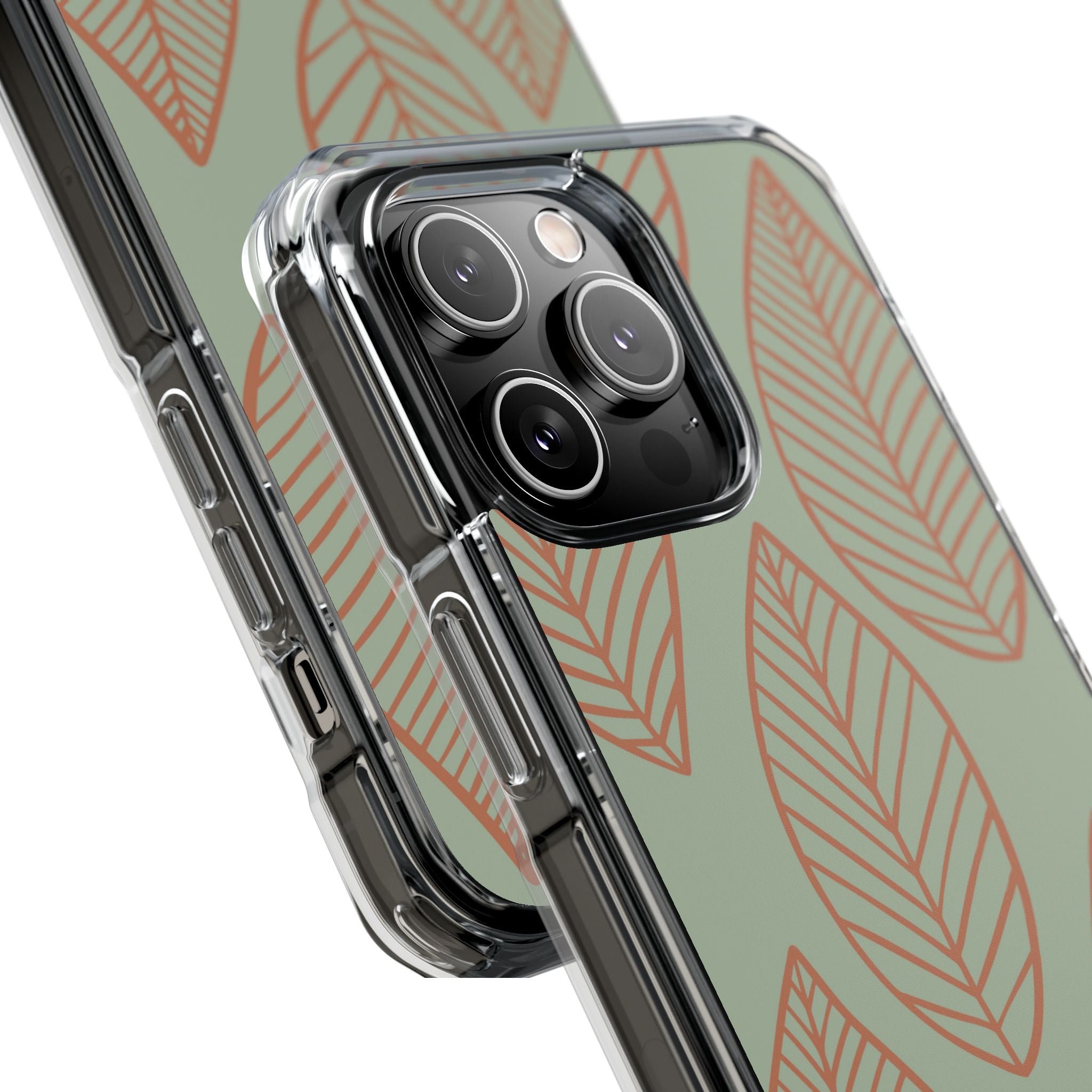 Mint and Orange Leaves iPhone Case - Impact