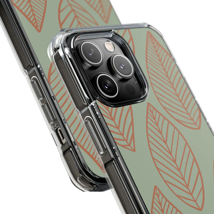 Mint and Orange Leaves iPhone Case - Impact