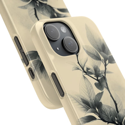 Beige Branch Art - Slim iPhone 15 Phone Case