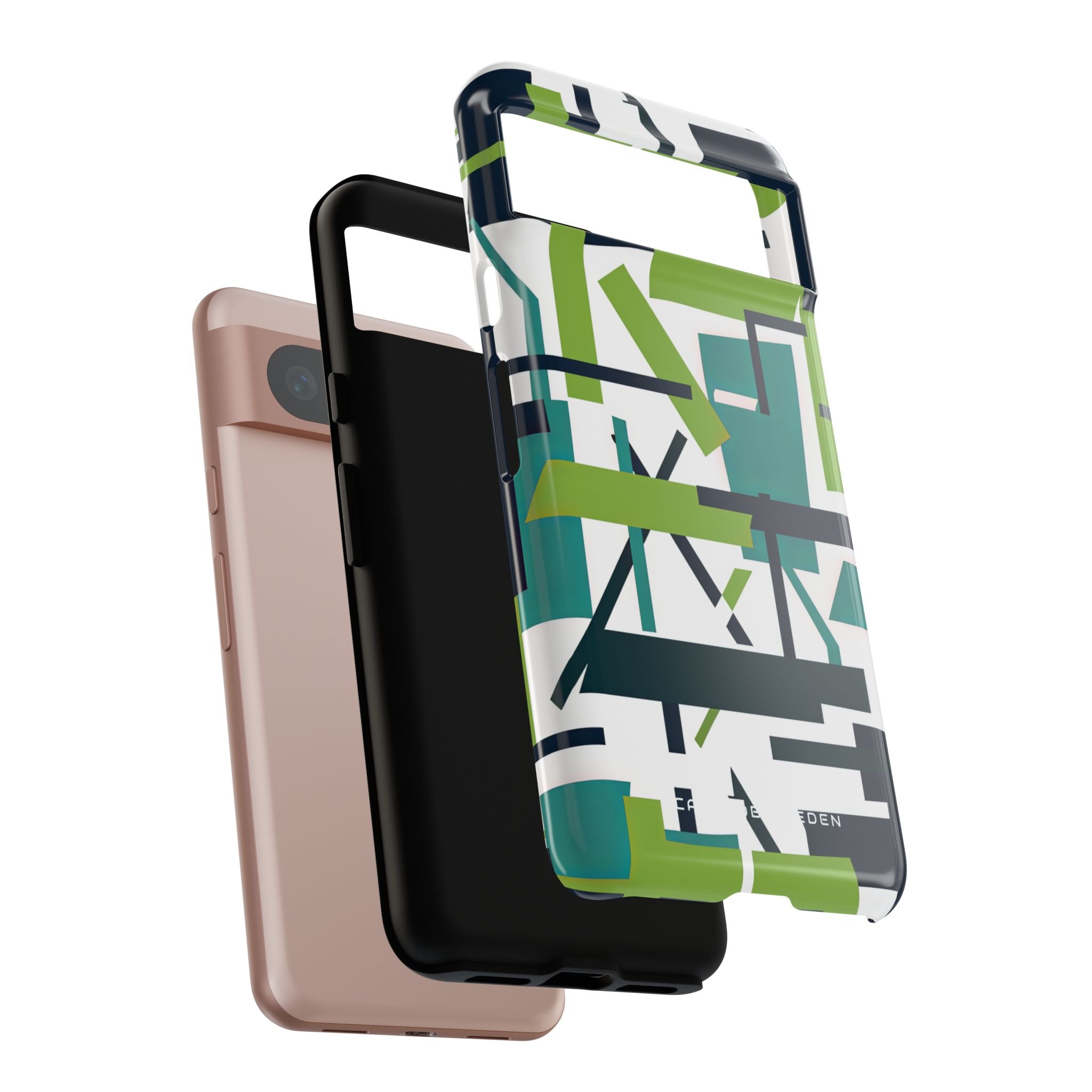 Green Geometry Glide Google Pixel 8 - Tough Phone Case