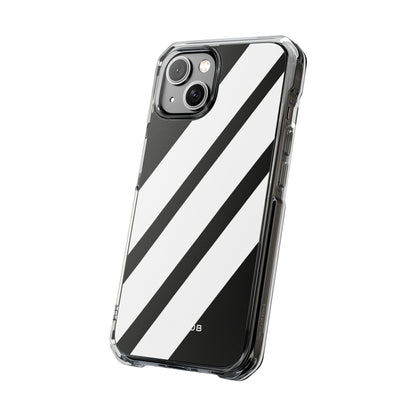 Diagonal Bands Noir iPhone 14 Case - Impact