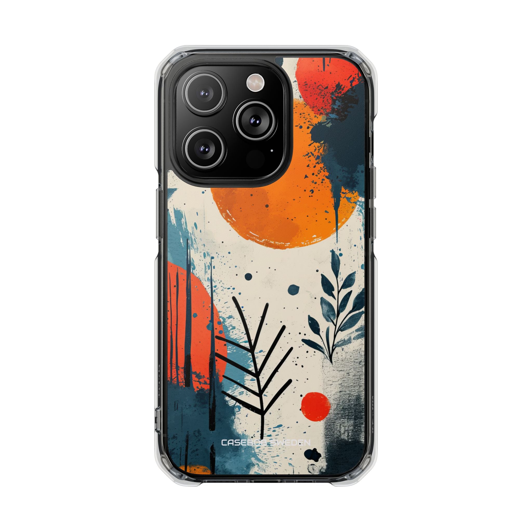 Orange Blue Splash - Clear Impact iPhone 14 Phone Case