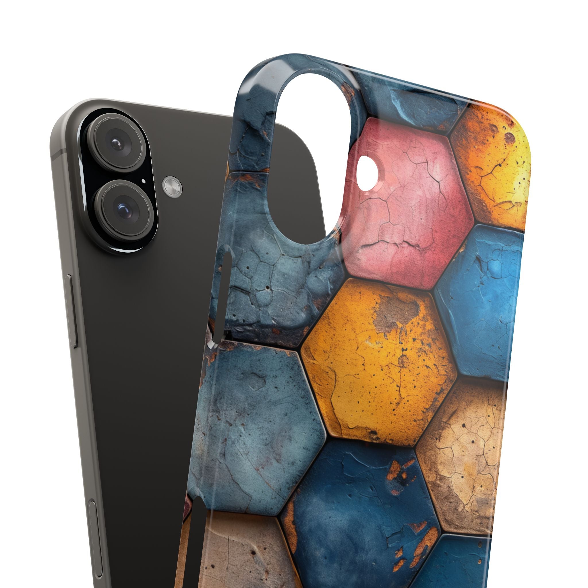 Rustic Geometric Tiles - Slim iPhone 16 Phone Case