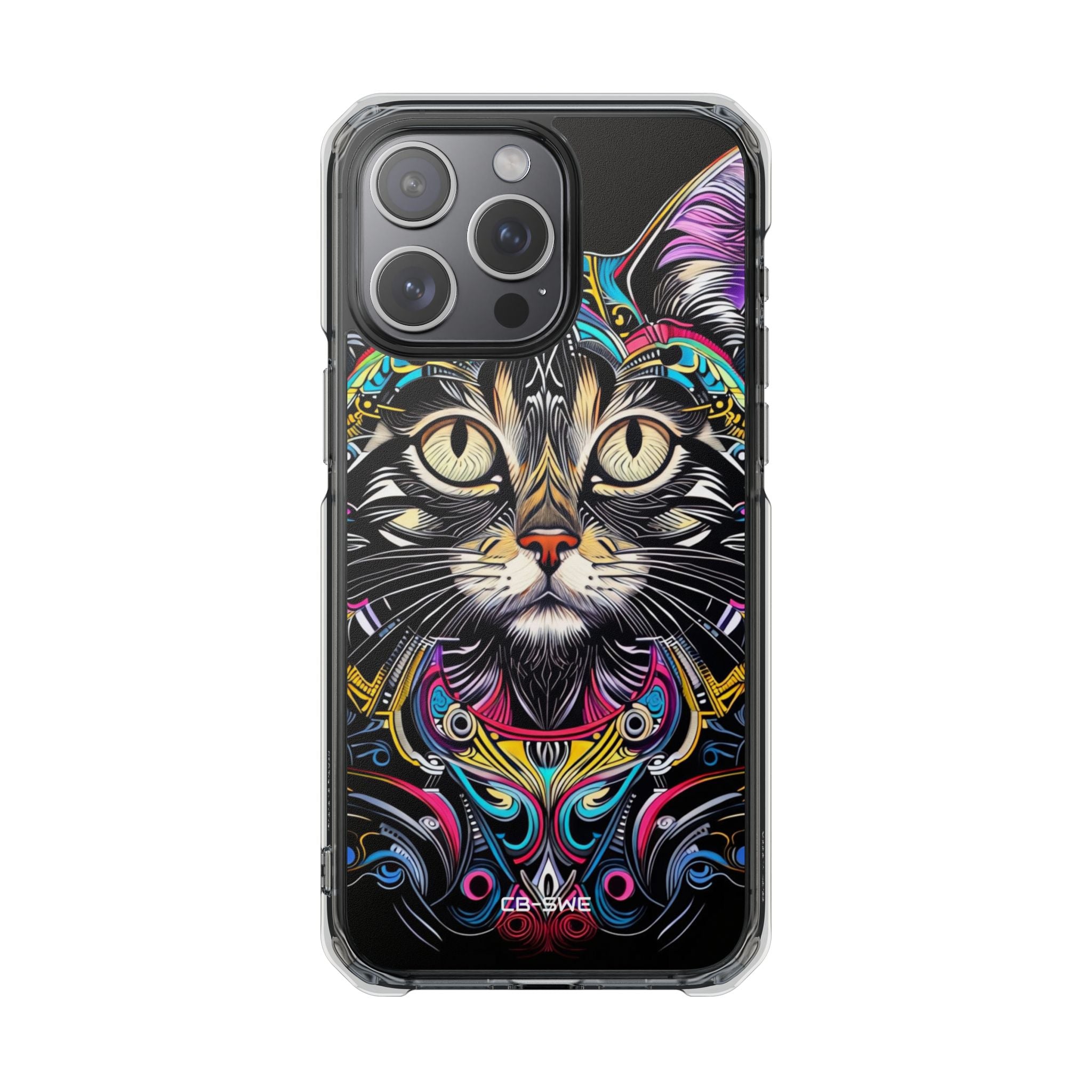 Psychedelic Cat Mirage iPhone Case - Impact