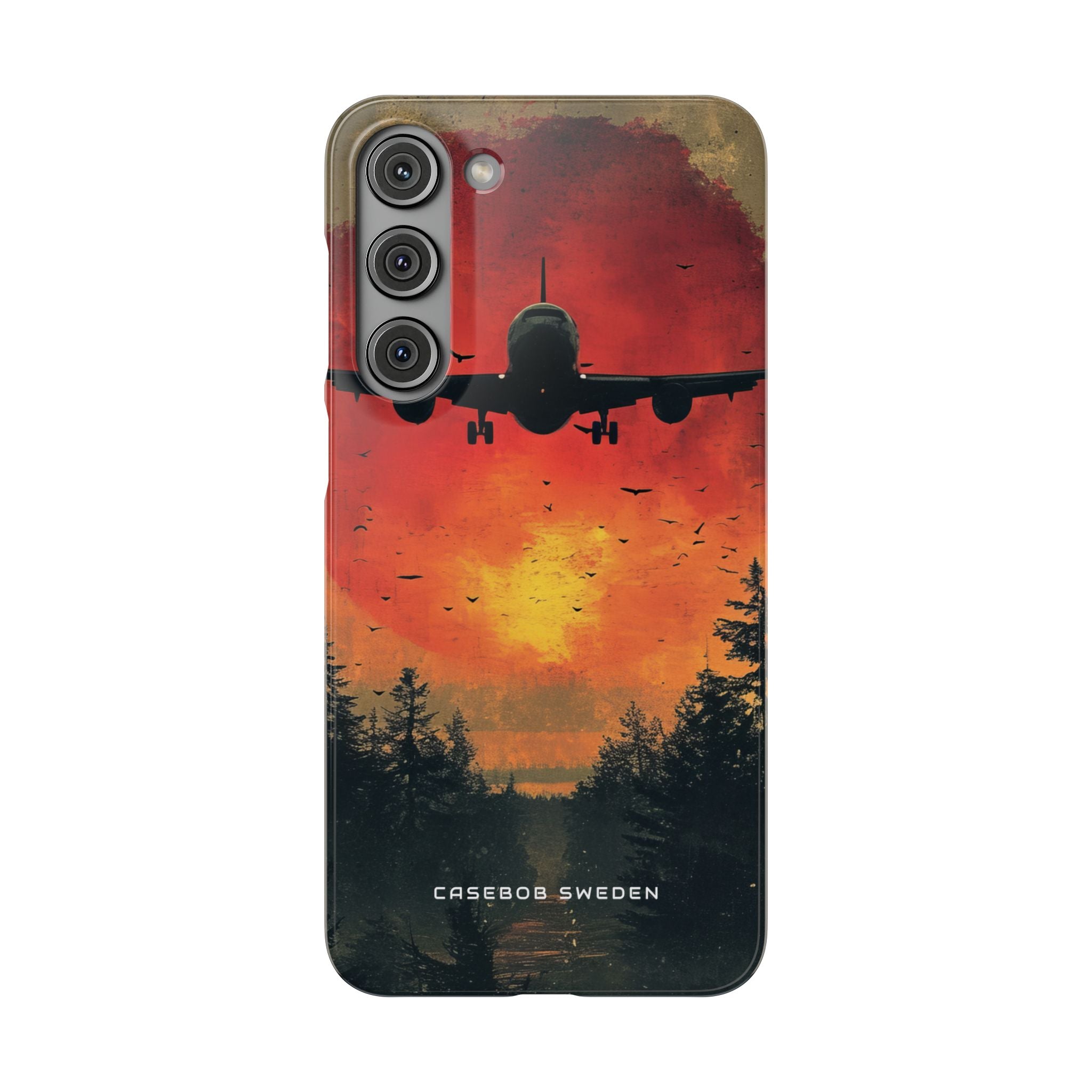 Vintage Sunset Airplane Silhouette Samsung S23 - Slim Phone Case