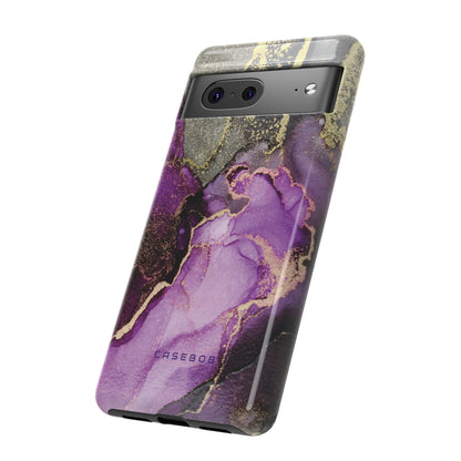 Purple Marble & Gold Phone - Protective Phone Case