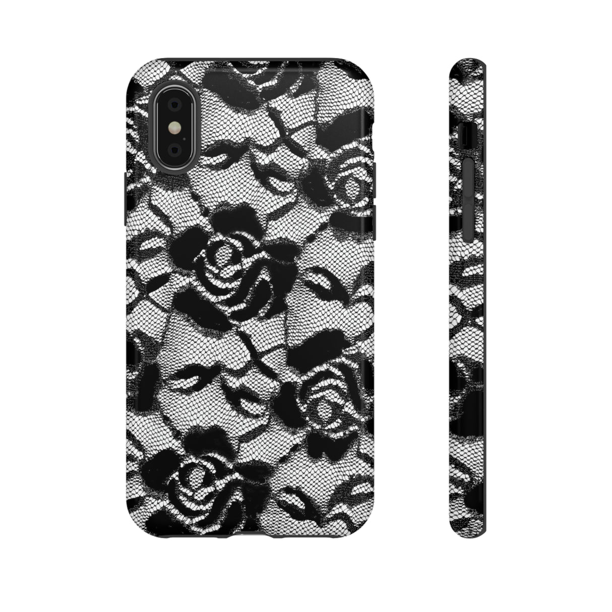 Black Rose Lace Gothic Flower - Protective Phone Case