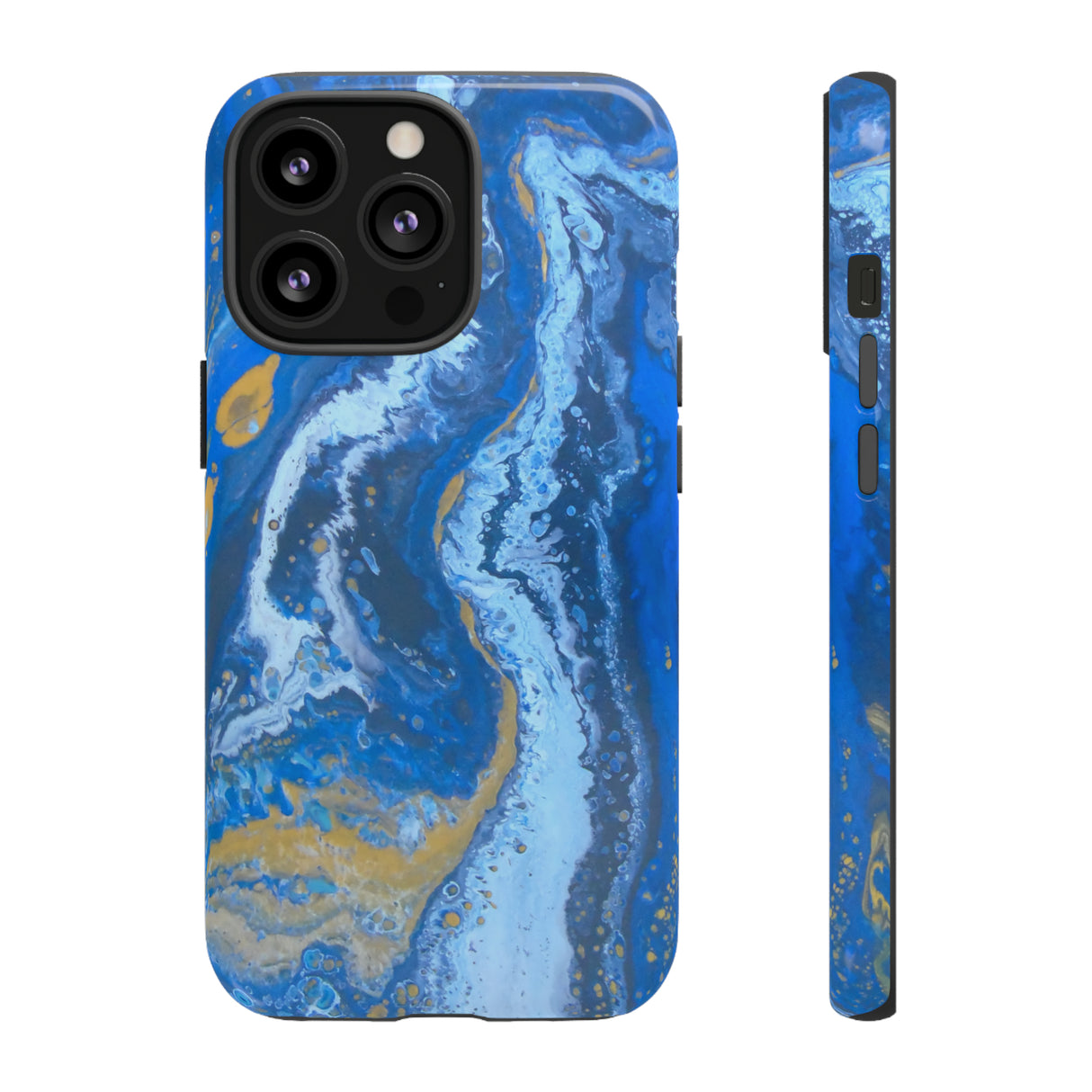 Acrylic Blue Gold - Protective Phone Case