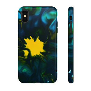 Yellow Spot Ink Art - Protective Phone Case