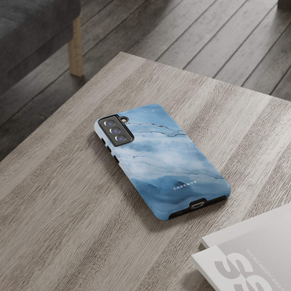 Light Navy Marble - Protective Phone Case