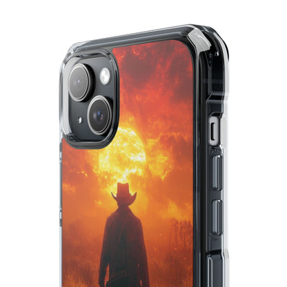 Fiery Sunset Cowboy iPhone 15 - Impact Clear+