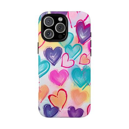 Hearts Dance Playfully - iPhone Case