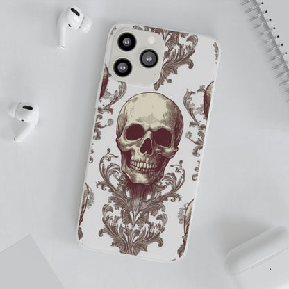 Gothic Skulls and Ornate Foliage iPhone 13 - Flexi Phone Case