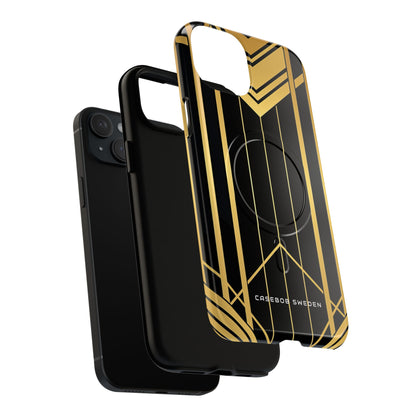 "Golden Art Deco Symmetry in Geometric Elegance" iPhone 15 | Tough+ Phone Case