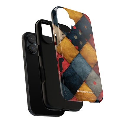 Blue Red Patchwork - Tough iPhone 16 Phone Case