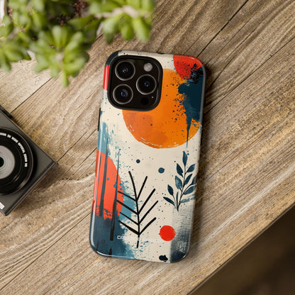 Orange Blue Splash - Tough iPhone 16 Phone Case