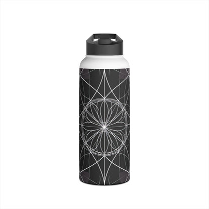 White Mandala Radiance - Stainless Steel Water Bottle