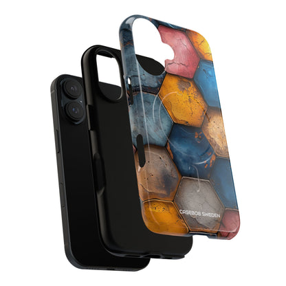 Rustic Geometric Tiles - Tough + MagSafe® iPhone 16 Phone Case