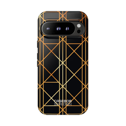 Golden Geometric Elegance Google Pixel 9 - Tough