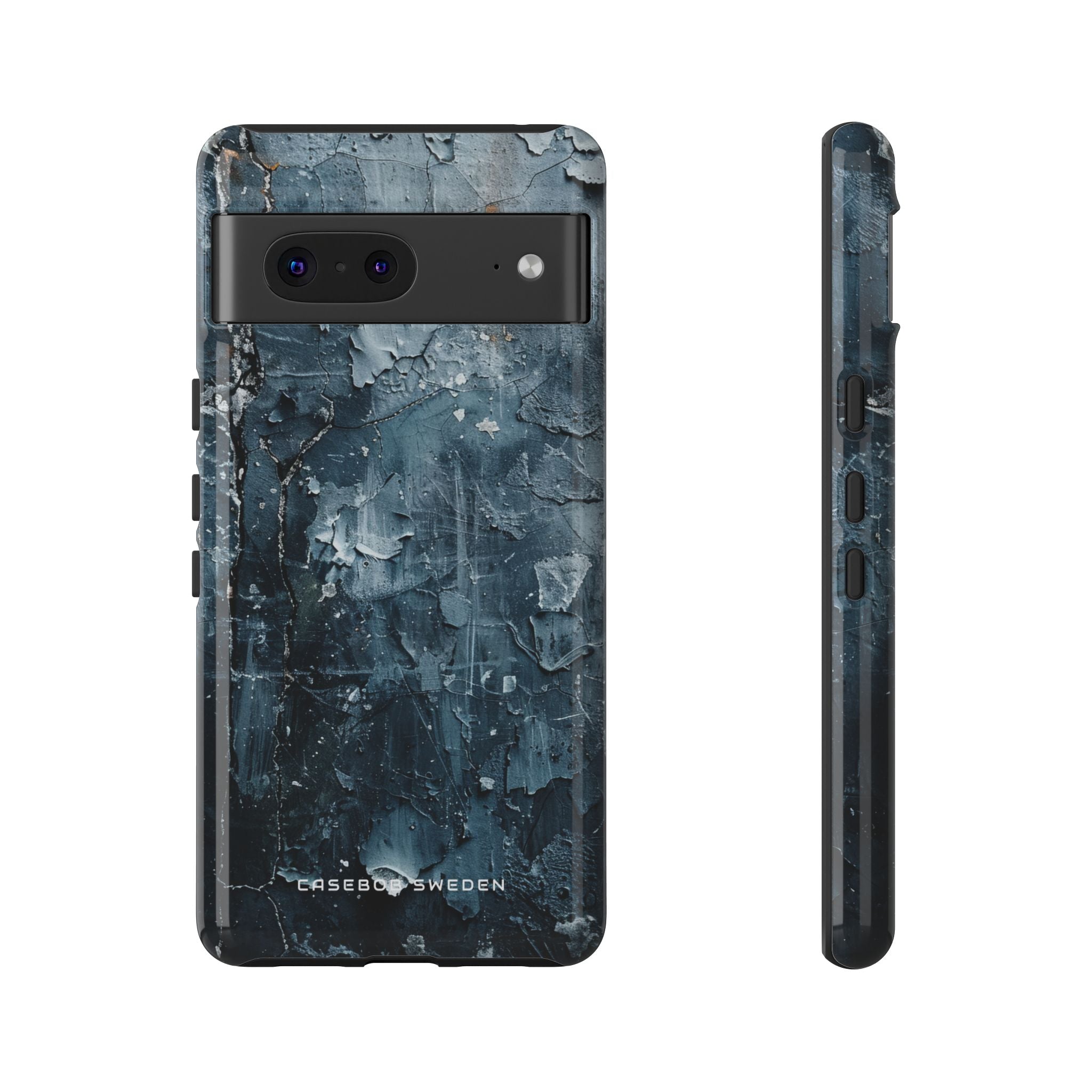 Weathered Blue Tapestry with Cracked Layers Google Pixel 7 - Tough Phone Case