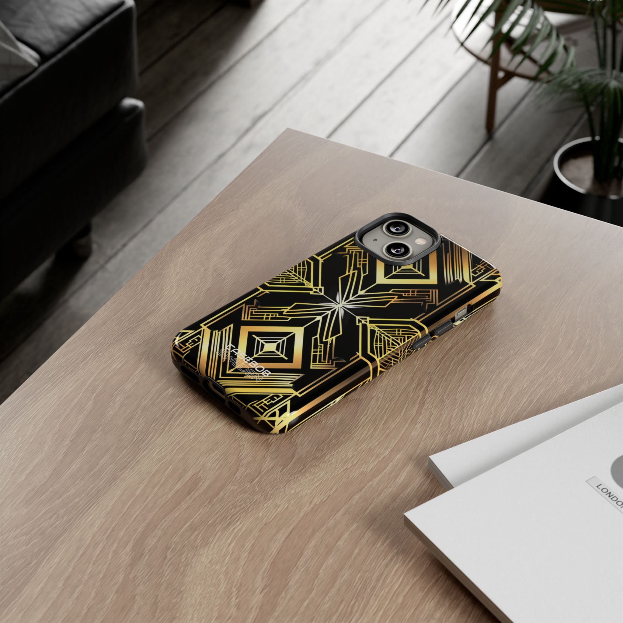 Golden Geometric Symphony iPhone 14 - Tough