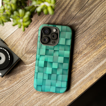 Teal Tranquility: Square Gradient - Protective Phone Case