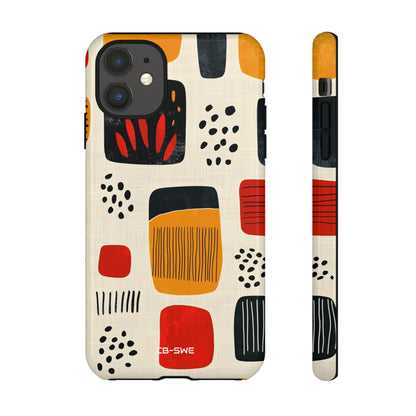 Vibrant Shapes Dance - iPhone Case