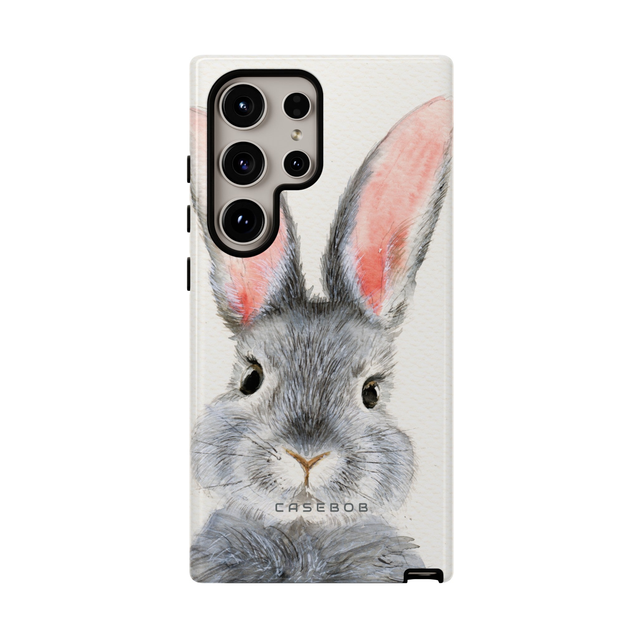 Watercolor of Fluffy Rabbit - Protective Phone Case