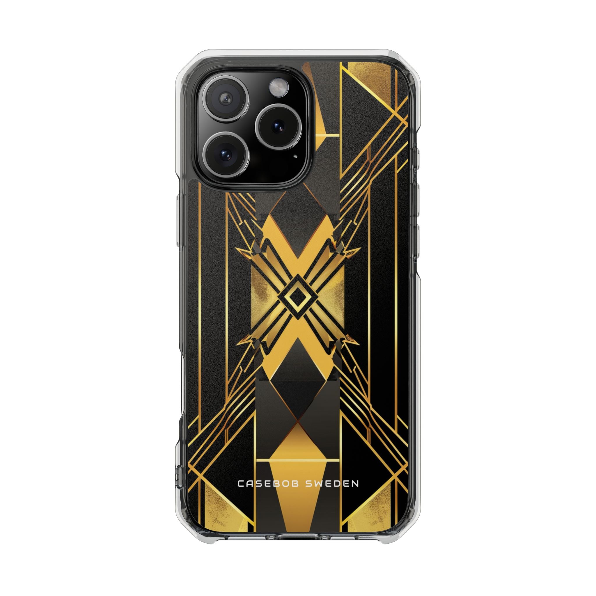 Golden Geometric Elegance iPhone 16 - Clear Impact Phone Case