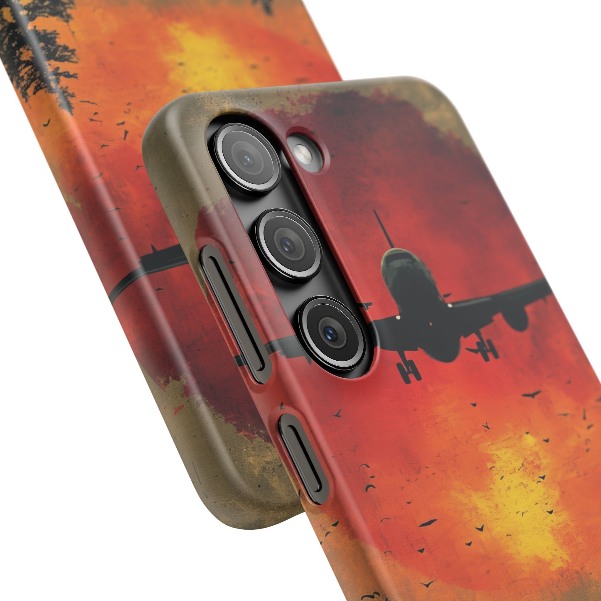 Vintage Sunset Airplane Silhouette Samsung S23 - Slim Phone Case