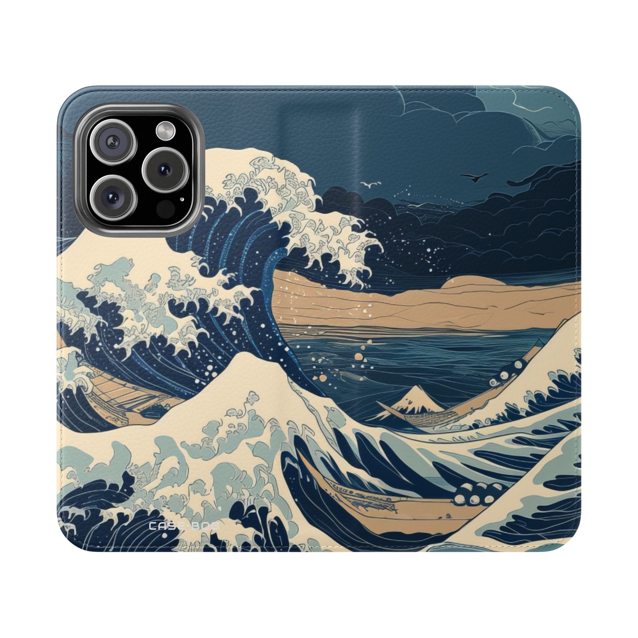 Cresting Navy Wave - iPhone 16 Pro Case - Wallet