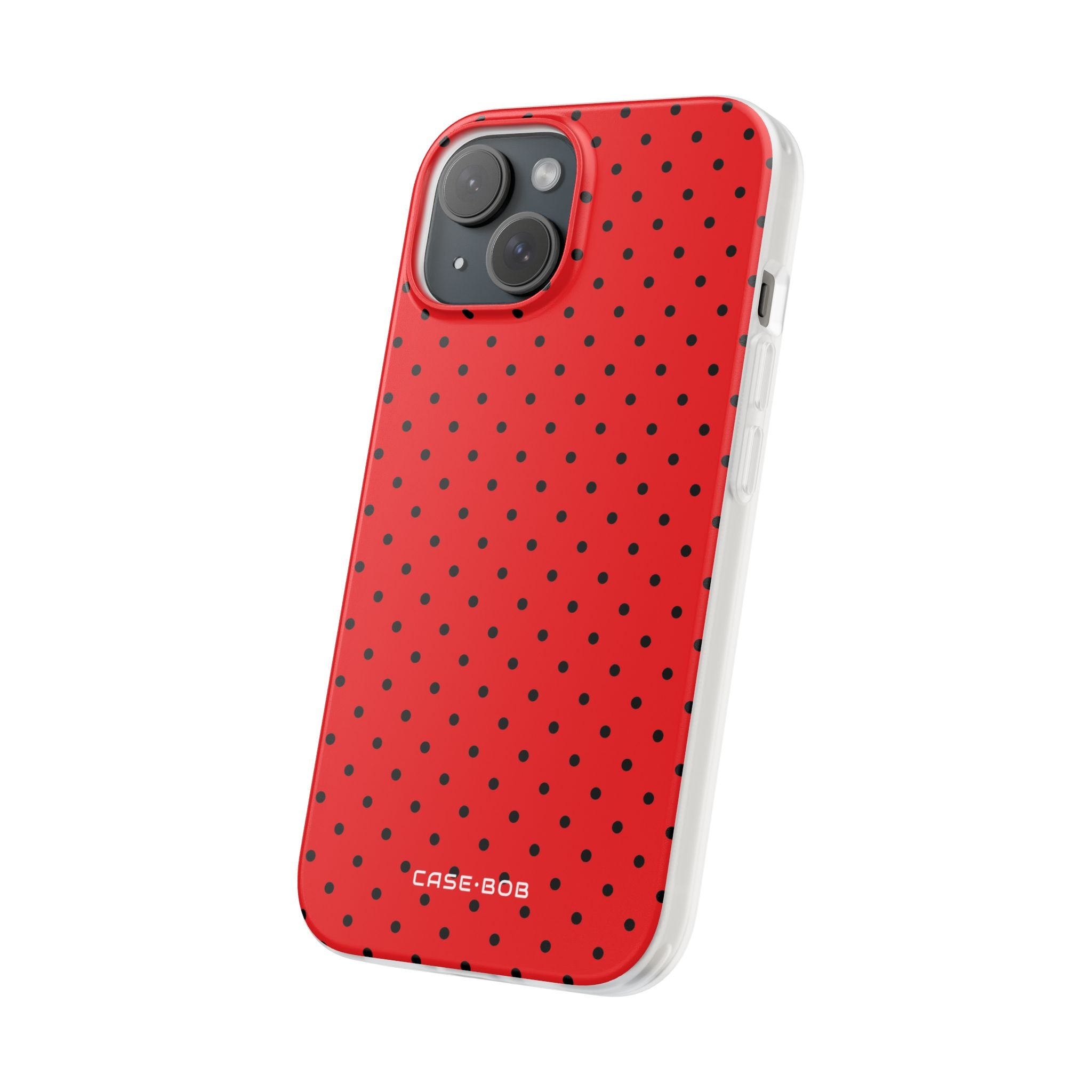 Crimson Dot Matrix iPhone 15 Case - Soft