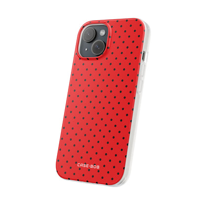 Crimson Dot Matrix iPhone 15 Case - Soft