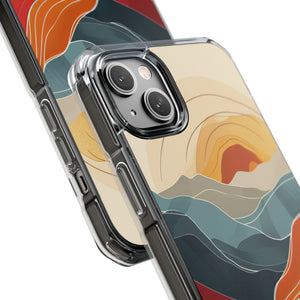 Sunset Waves – Handyhülle für iPhone (Clear Impact – Magnetisch)