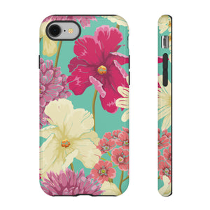 Colorful flowers in watercolor iPhone case - Protective Phone Case