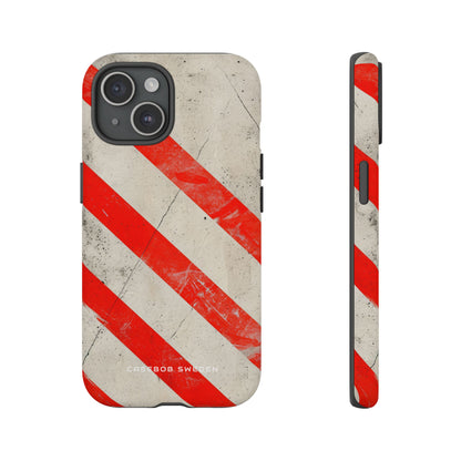 Striker Crimson Stripes iPhone 15 - Tough Phone Case