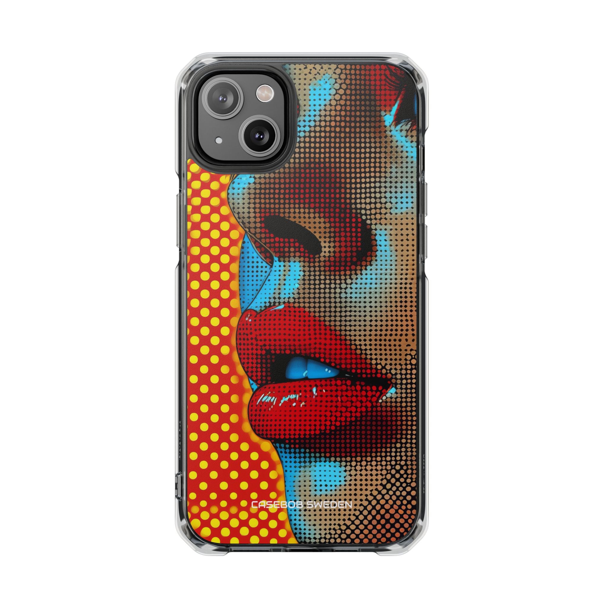 Yellow Red Pop Art Portrait - Clear Impact iPhone 14 Phone Case