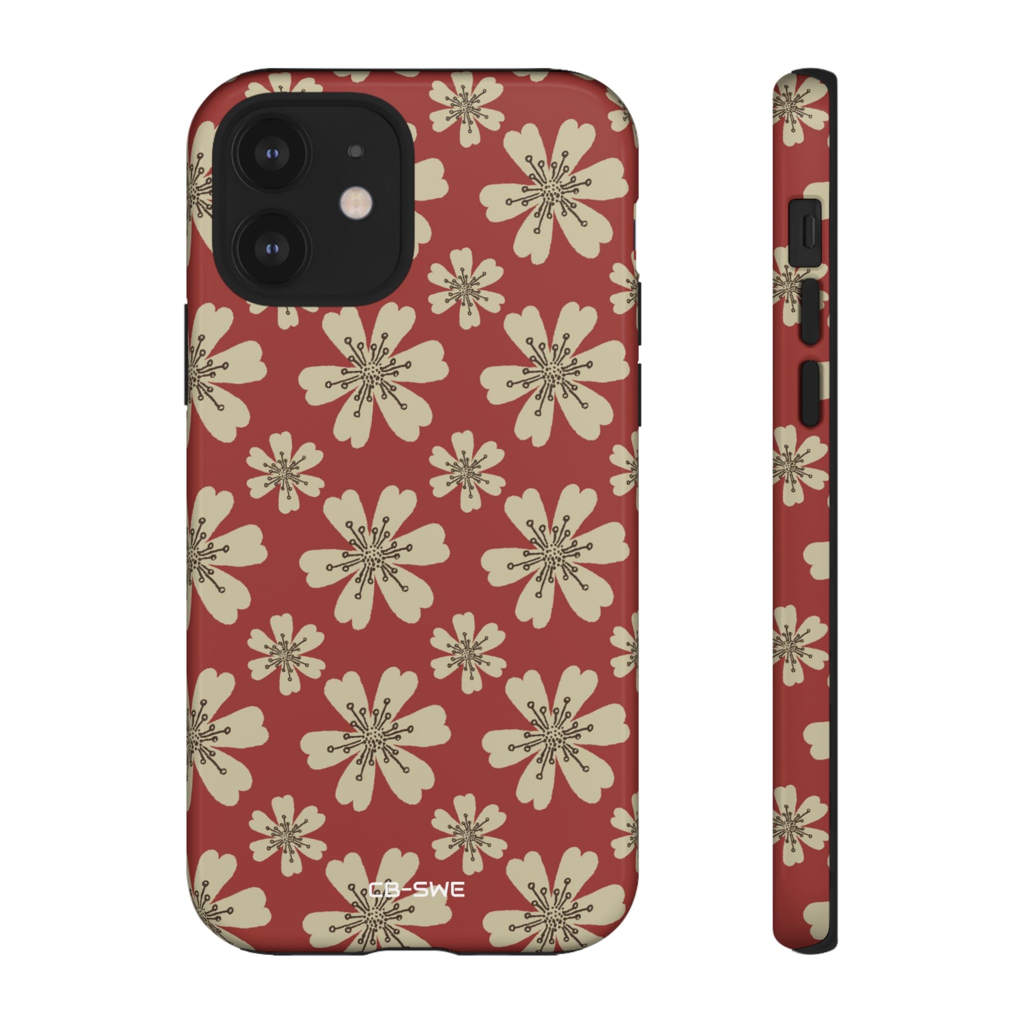 Retro Red Florals - iPhone Case