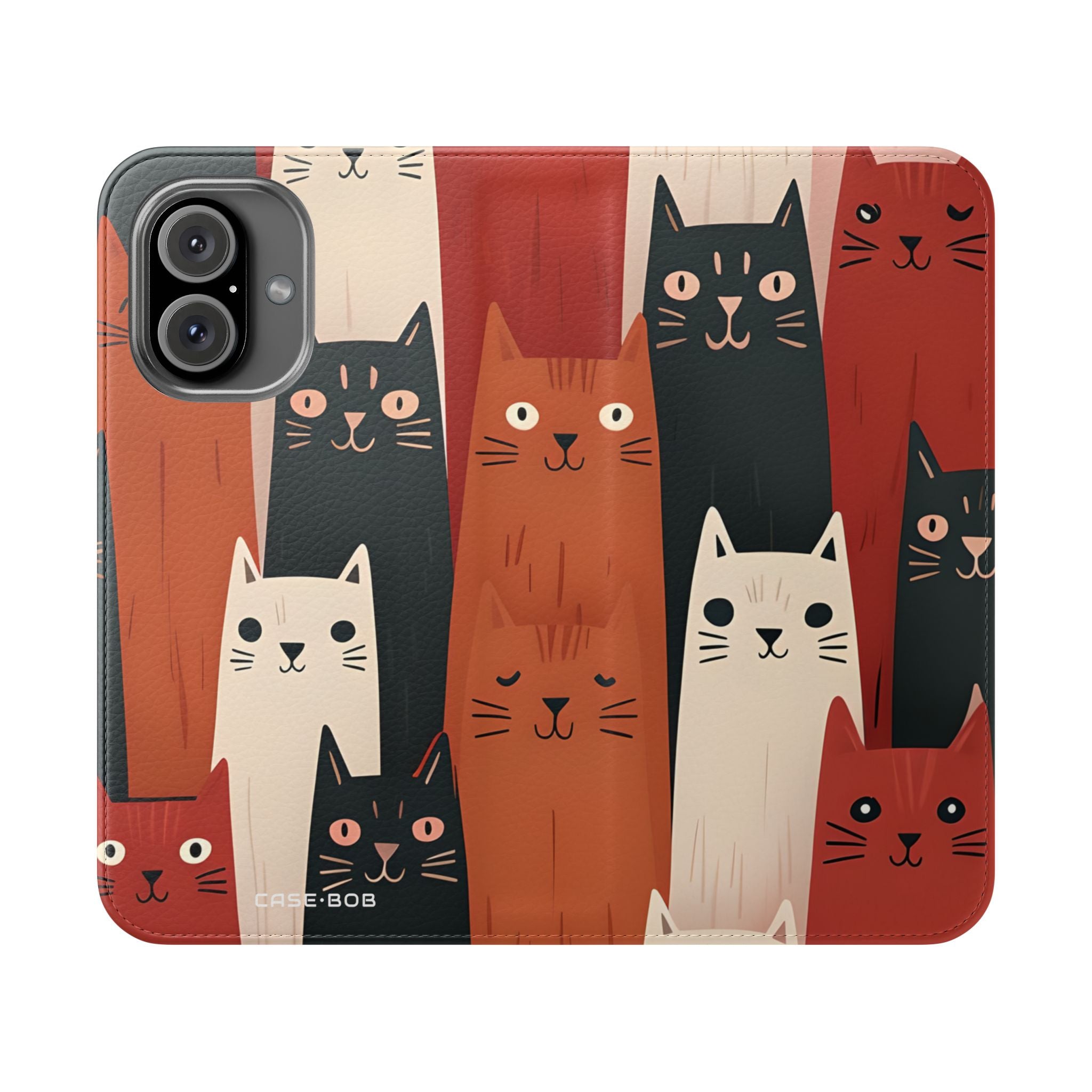 Cat Columns Orange - iPhone 16  Case - Wallet