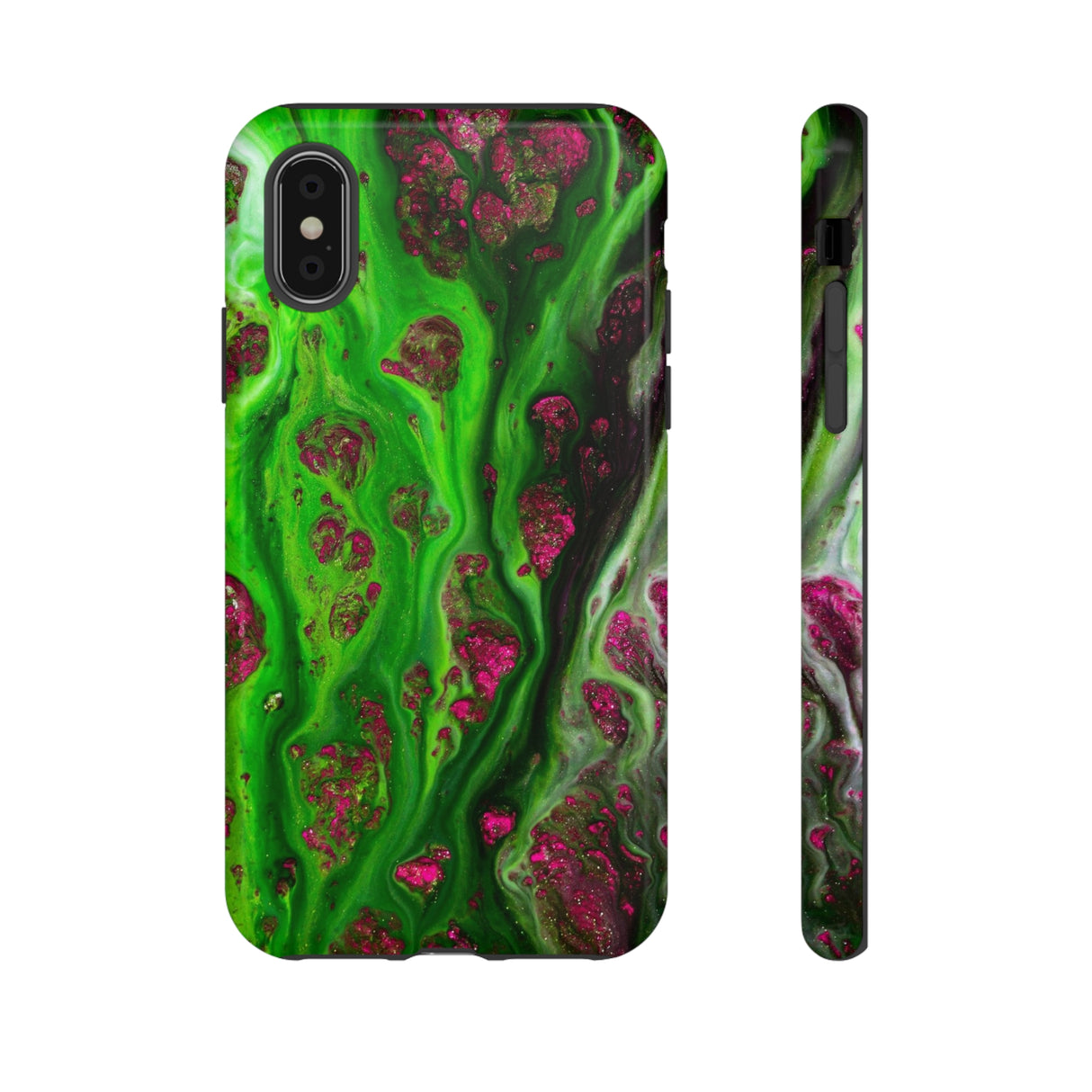 Toxic Green Ink Art iPhone Case (Protective) iPhone XS Glossy Phone Case