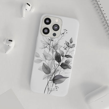 Veined Leaves Gray iPhone 13 Pro - Soft