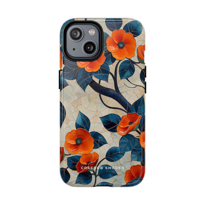 Orange Blossoms Mosaic Harmony iPhone 14 | Tough+ Phone Case