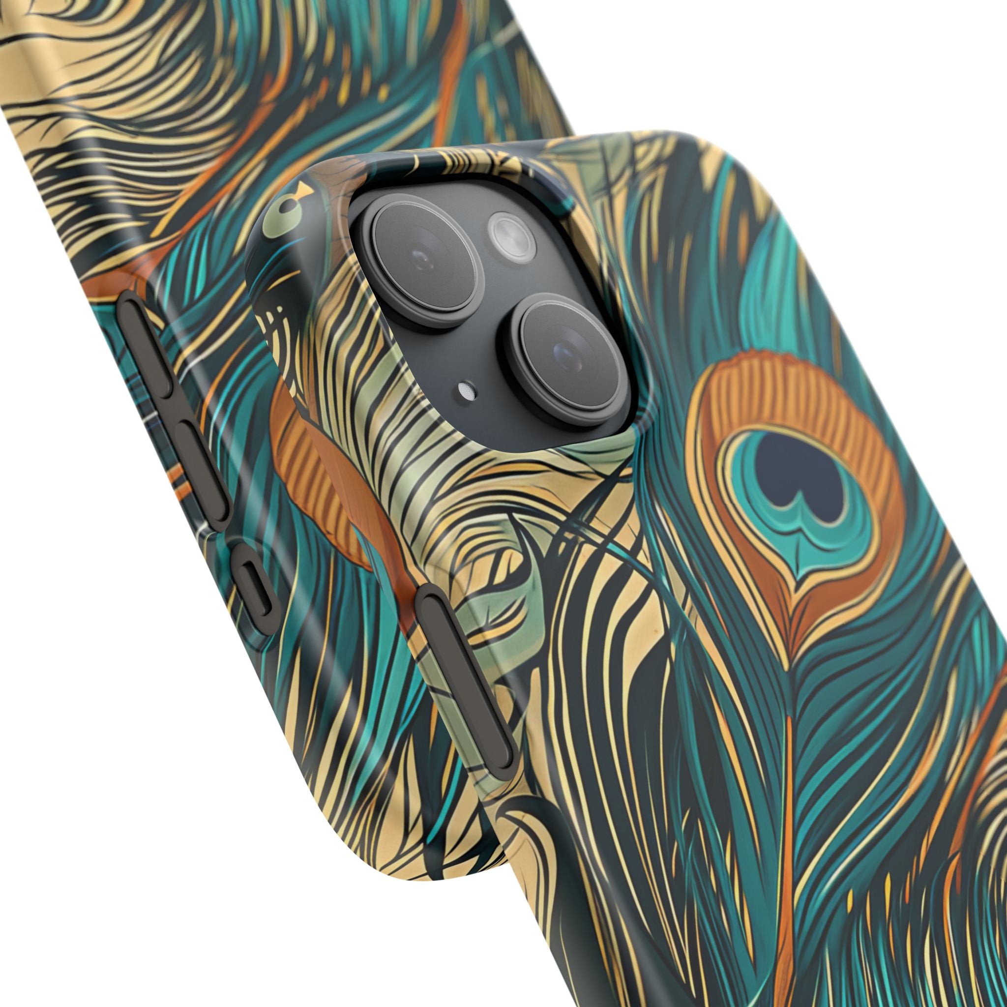 Art Nouveau Peacock Elegance iPhone 15 - Slim Phone Case