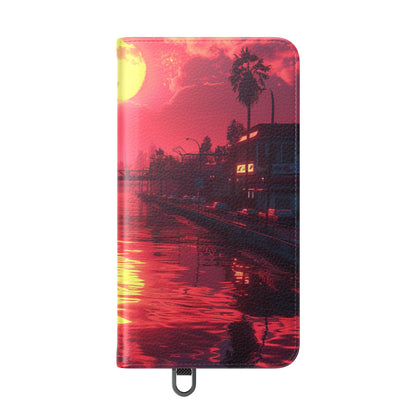 Yellow Moon Reflection - Samsung S24 Case - Wallet