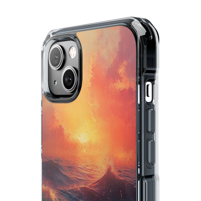 Ocean Sunset Waves - Clear Impact iPhone 14 Phone Case