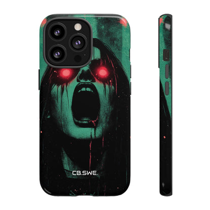 Horror poster woman glowing red eyes iPhone 13 - Tough