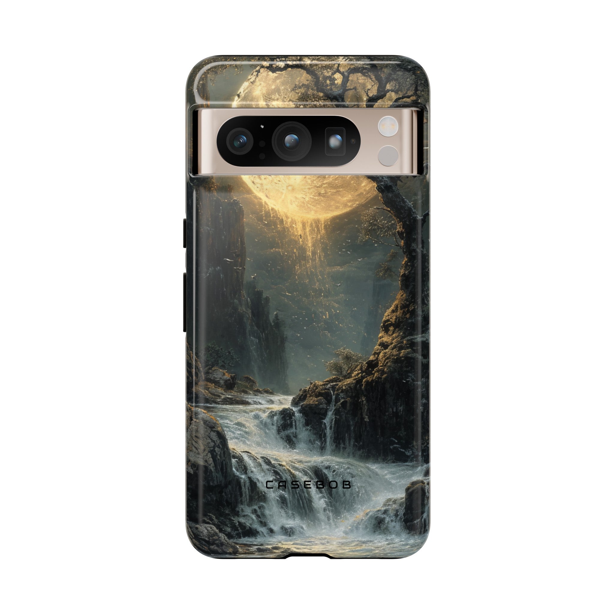 Moonlit Waterfall Silence - Protective Phone Case