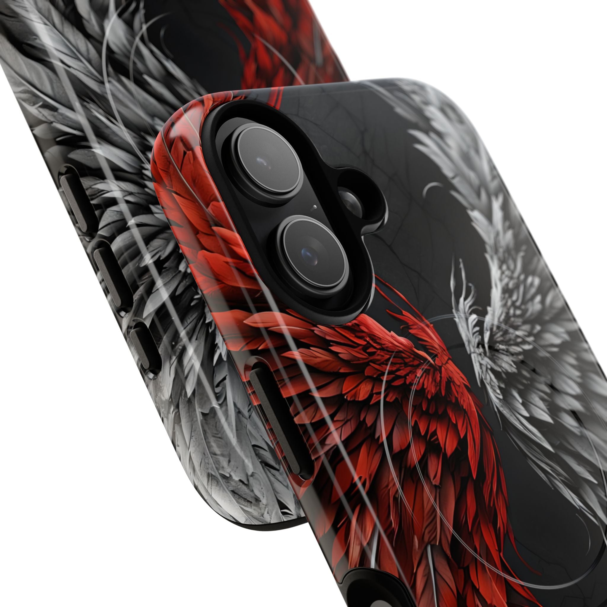 Crimson White Wings iPhone 17 Case - Tough+